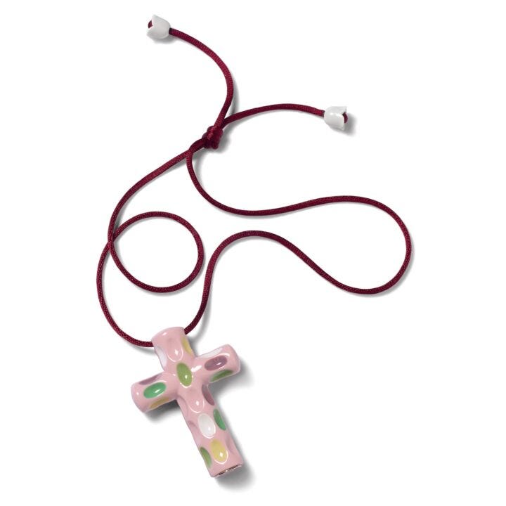 Latin Cross Pendant. Pink in Lladró