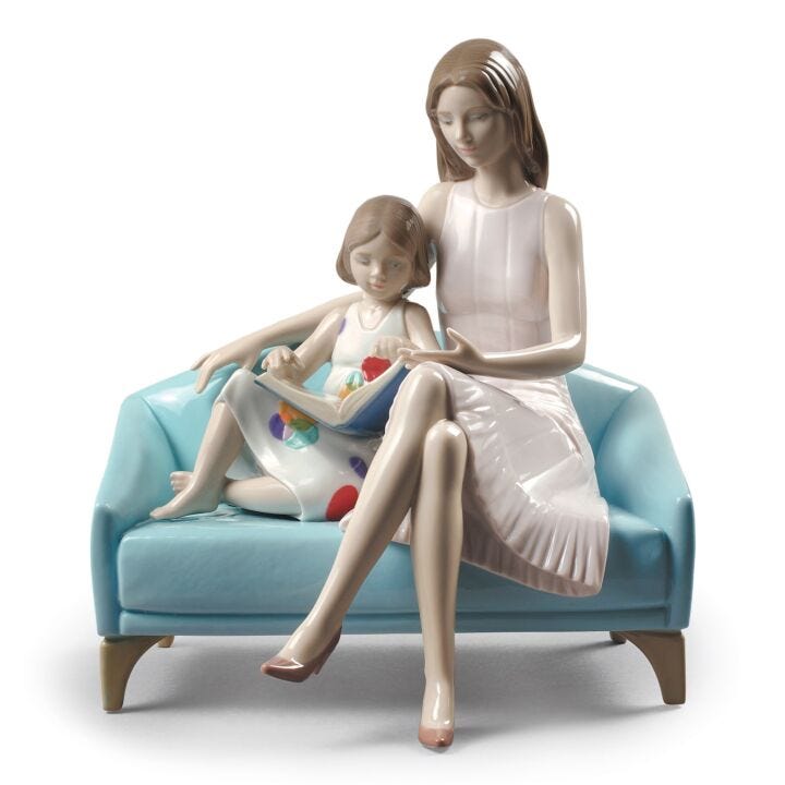 Our Reading Moment Mother Figurine in Lladró