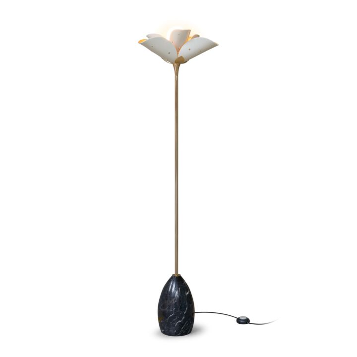 Blossom Floor Lamp. White and Golden Luster. (CE) in Lladró