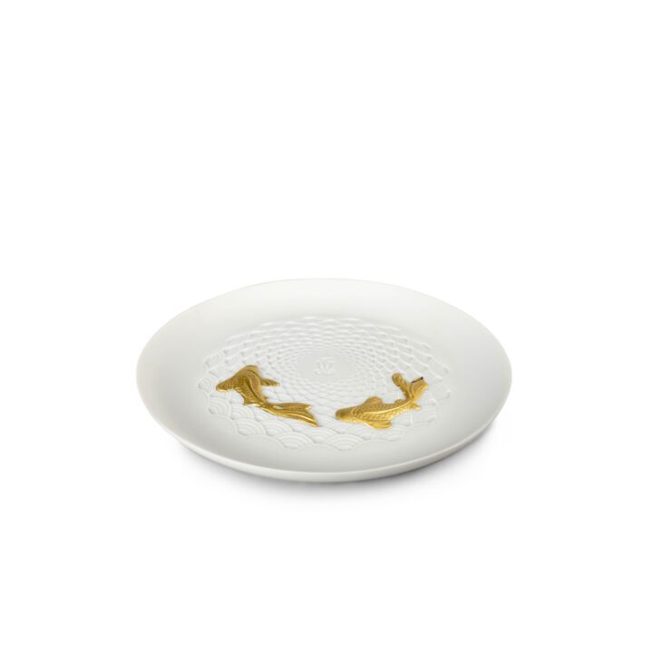 Koi Plate. Golden Luster in Lladró