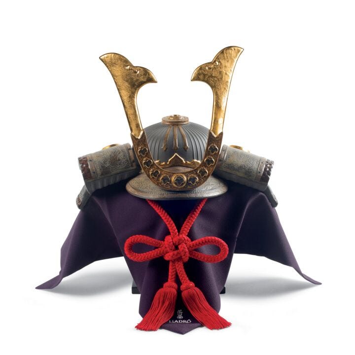 Samurai Helmet Figurine. Limited Edition in Lladró