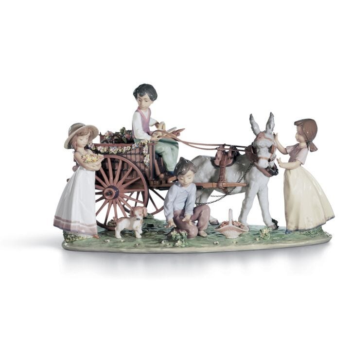 Enchanted Outing Children Sculpture. Limited Edition in Lladró