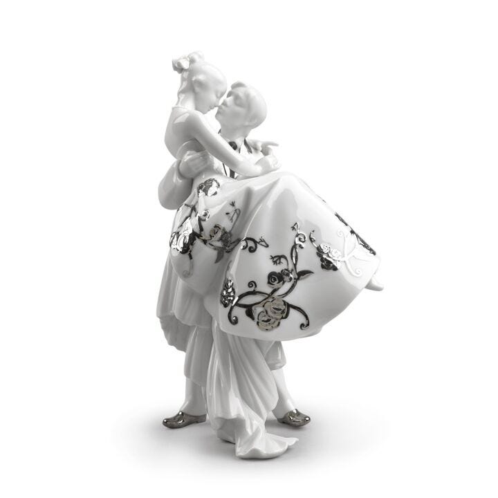Coppia Il giorno più felice. Figurina. Lustro argento in Lladró