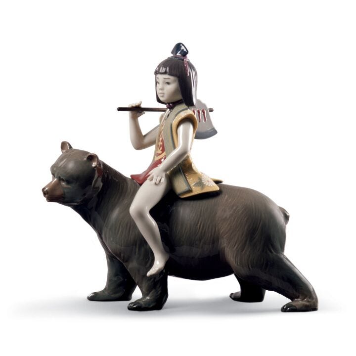 Figurina Kintaro e l'orso. Edizione limitata in Lladró