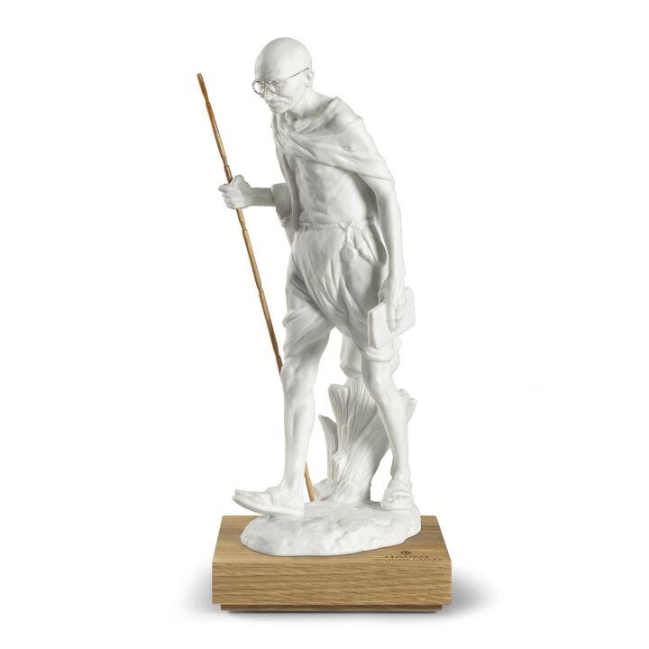 Figurina Mahatma Gandhi. Bianco in Lladró
