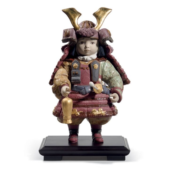 Figurina Bambino Samurai. Lustro oro. Edizione limitata in Lladró