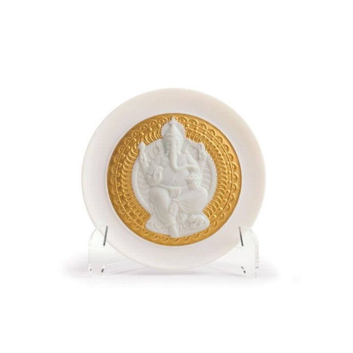 LORD GANESHA PLATE(White&Gold) in Lladró