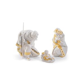Figurina Natività Bianco Natale Lustro oro