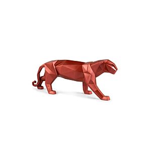 Panther Figurine. Metallic red