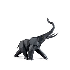Elephant Sculpture. Black matte