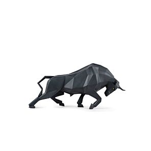 Bull Sculpture. Black matte