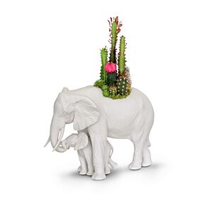 Escultura Elephant garden. Blanco mate. Plant the Future