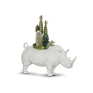 Rhino Garden (Matte White) in Lladró