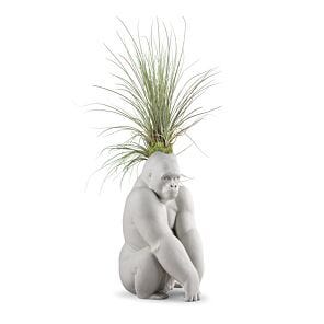Gorilla Garden Figurine. Matte White-h. Plant the Future