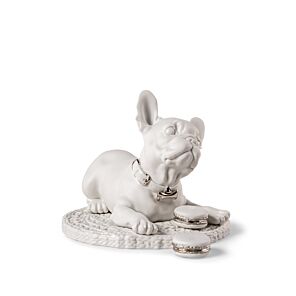 Scultura Bulldog francese con macarons. Re-Deco in Lladró