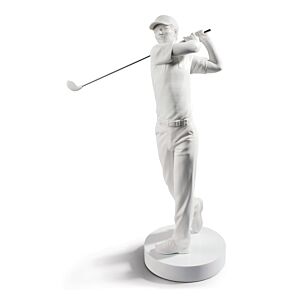 Golf Champion Man Figurine. White