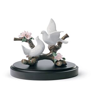 Doves on A Cherry Tree Figurine