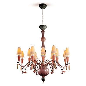 Ivy and Seed 16 Lights Chandelier. Medium Flat Model. Red Coral (US)