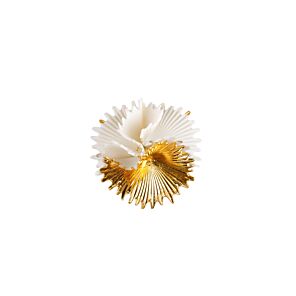 Actinia Brooch. White and Golden luster