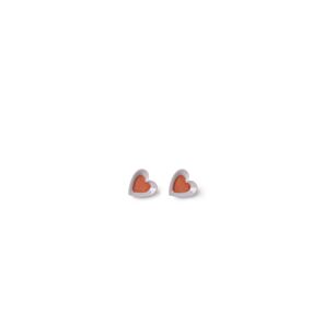 Hearts Stud Earrings. Violet & Red