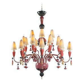 Ivy and Seed 20 Lights Chandelier. Medium Model. Red Coral (CE/UK/CCC)