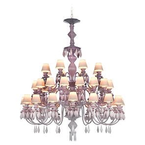 Belle de Nuit 40 Lights Chandelier. Pink (US) in Lladró