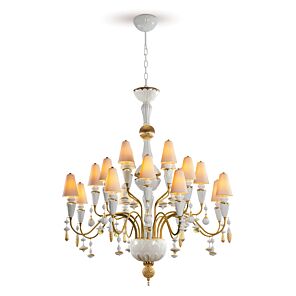 Chandelier Ivy and Seed 20 luces. Mediano. Lustre oro. (US)