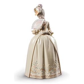 Figura mujer Besos de porcelana. Beige