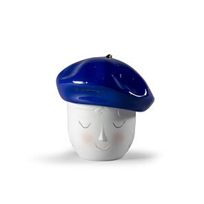 Lane Beret Box. Blue-Gold