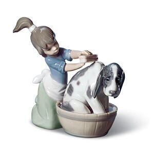 Bashful Bather Dog Figurine