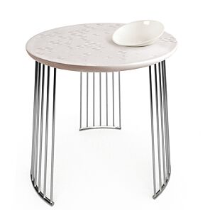 Frost Moment Table. With bowl. Chrome metal in Lladró