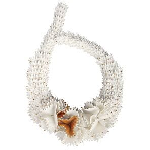 Actinia Porcelain Necklace. White and Golden luster