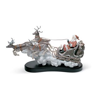 Santa's Midnight Ride Sleigh Figurine. Limited Edition