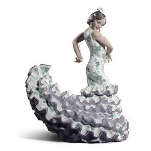 Flamenco Flair Woman Sculpture. Green and Purple. Limited Edition in Lladró