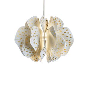 Nightbloom Hanging Lamp 60cm. White & gold. (CE/UK)