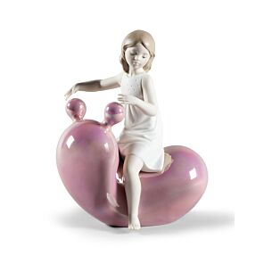 My Seesaw Balloon Girl Figurine. Pink