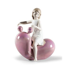 Figura niña Mi globo balancín. Rosa