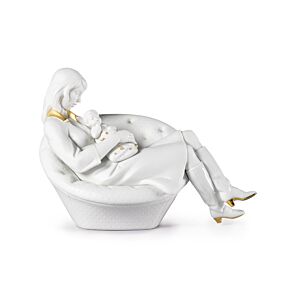 Feels Like Heaven Mother Figurine. Golden Lustre and White