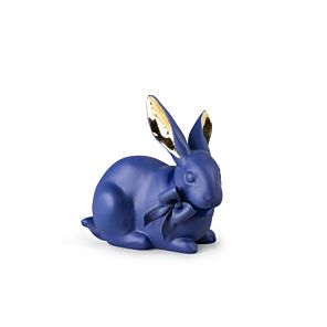 Figurina Coniglio. Azzurro-oro