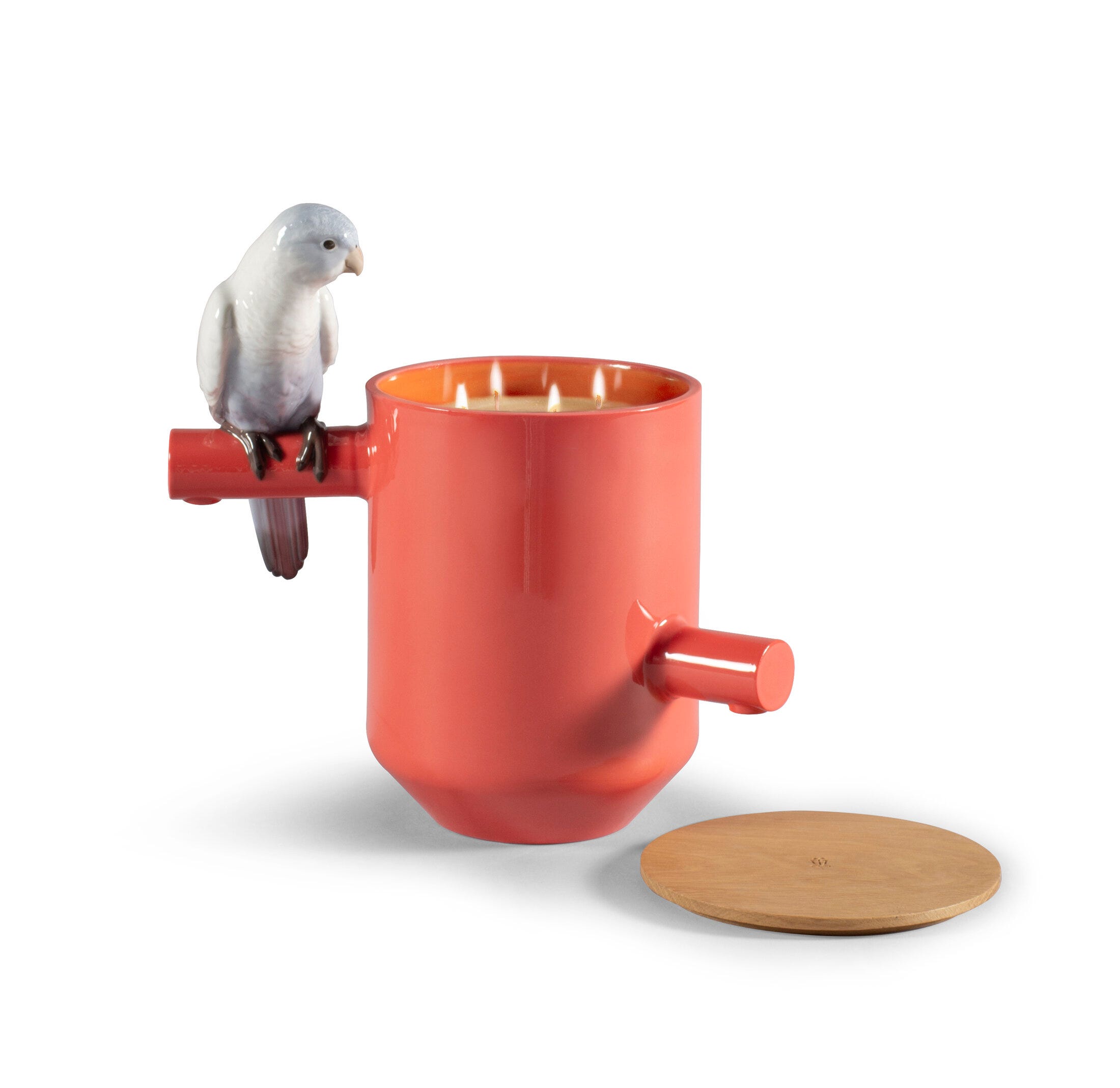 On The Prairie Scent LLADRÓ Parrot's Scented Treasure Porcelain Candle. Red 
