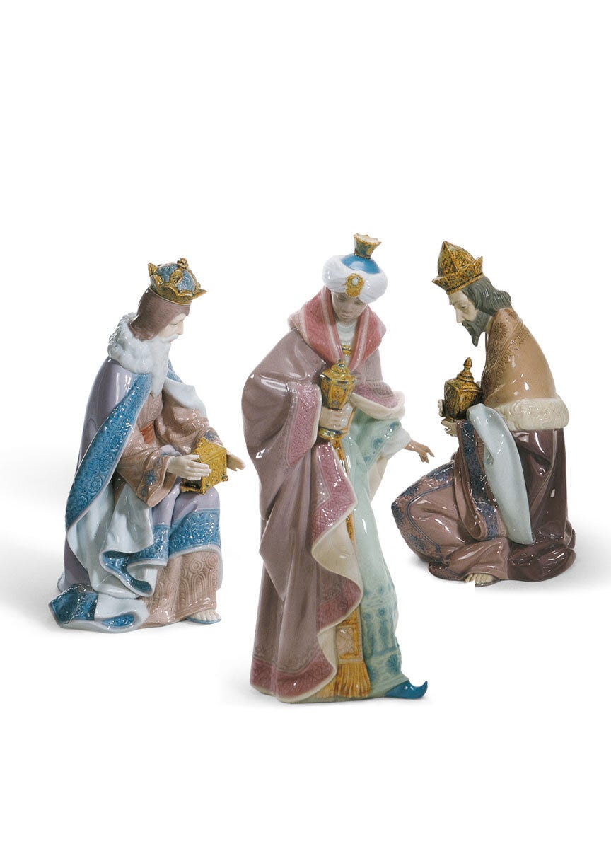 Nativity Figurine Melchior KING 17 CM White Lindner PORCELAIN 
