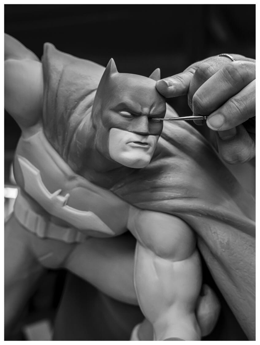 Detalle del pintado de la cabeza de Batman