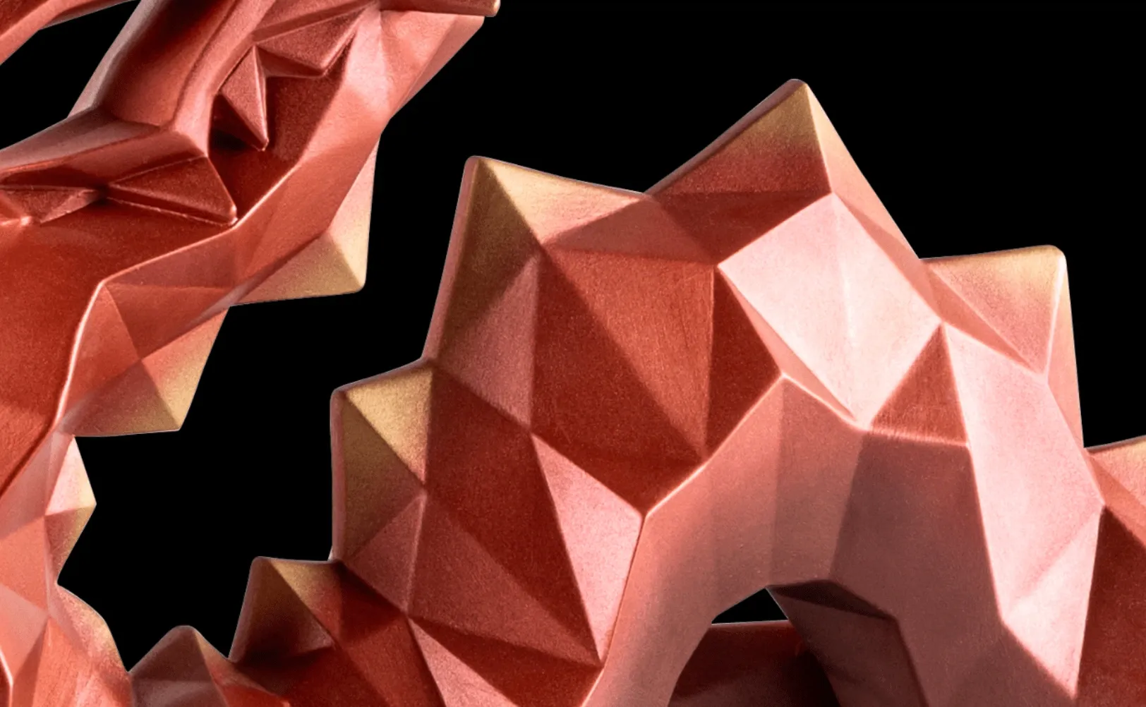 Details of the Origami Dragon sculpture
