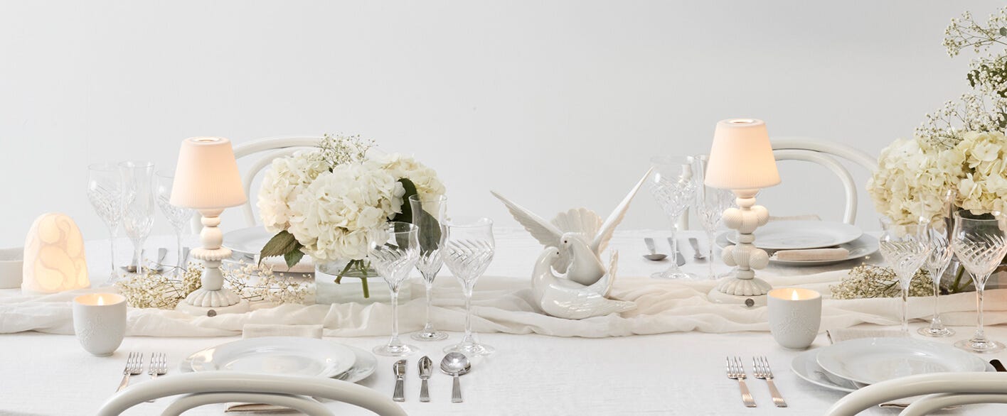 ambientation of a wedding table decoration