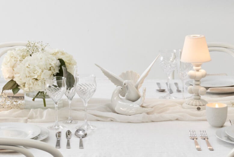 ambientation of a wedding table decoration