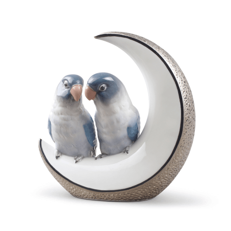 Fly Me to The Moon Birds Figurine Golden