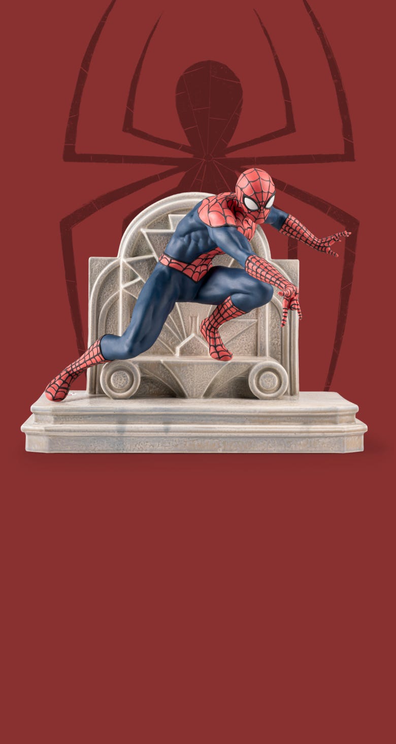 世界限定のスパイダーマン磁器作品