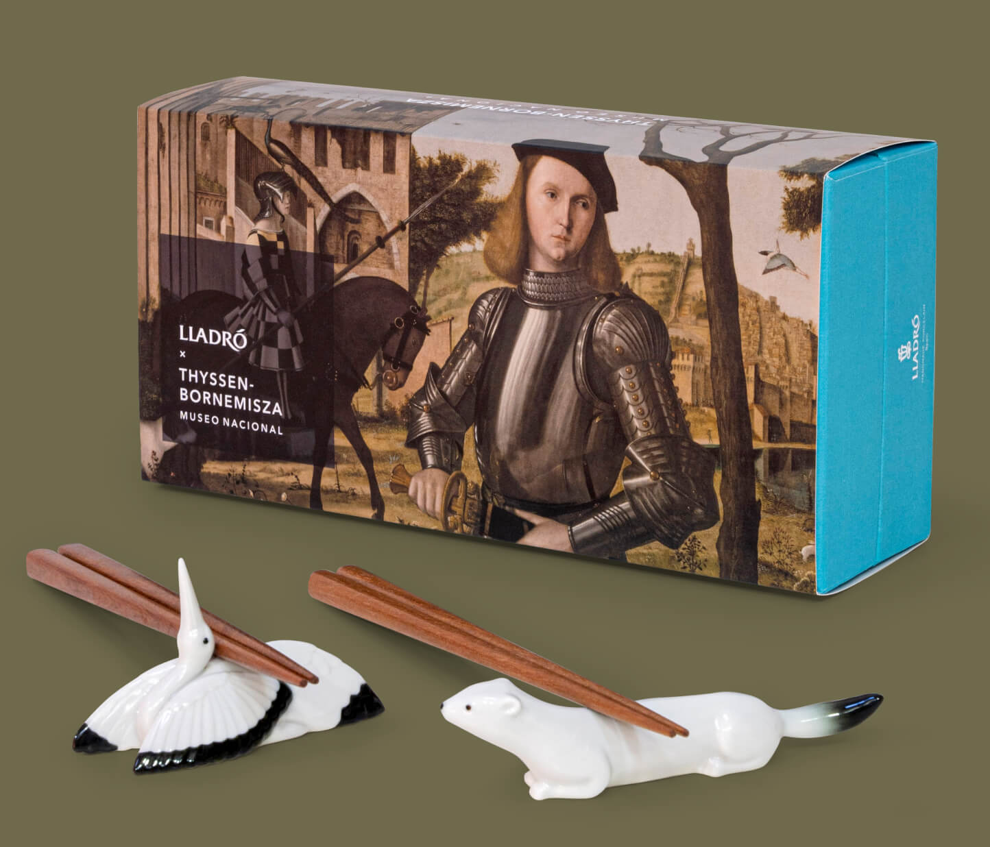 SET DI POGGIABACCHETTE ERMELLINO E GRU